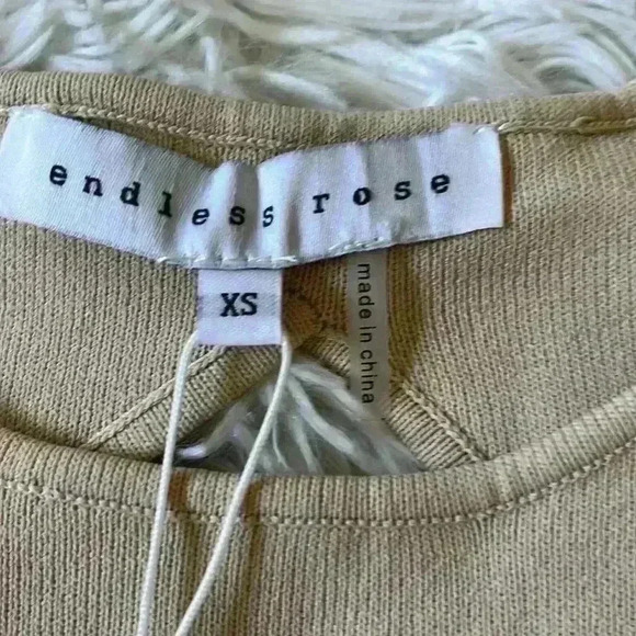 Endless Rose Women’s Back Cut-out Detail Knit Top in beige size XS - Picture 6 of 11